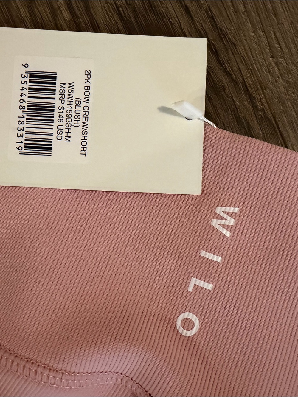 WILO blush pink bow crewneck sweatshirt and shorts set - Picture 4 of 5